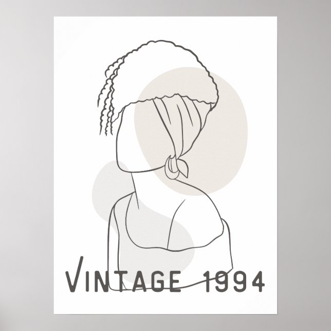 Retro woman line art poster (Front)