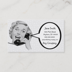 Retro Woman on the Phone Business Card