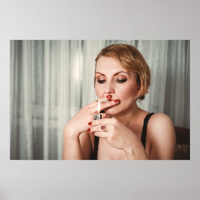Retro woman smoking poster (Front)