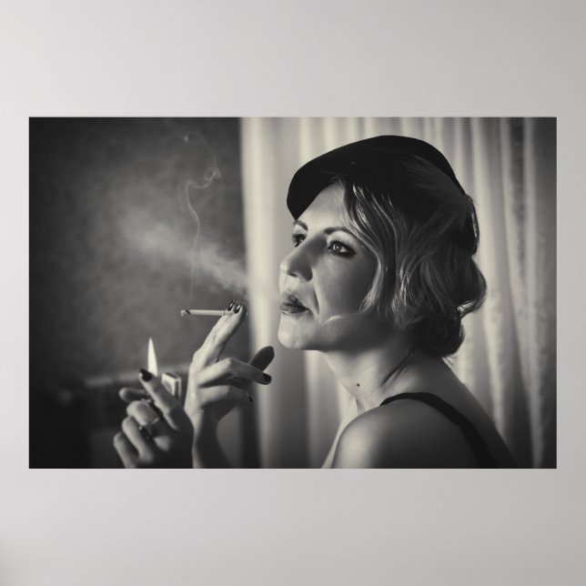 Retro woman smoking poster (Front)