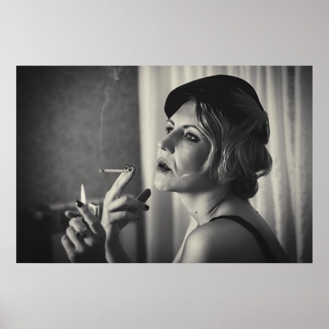 Retro woman smoking poster (Front)