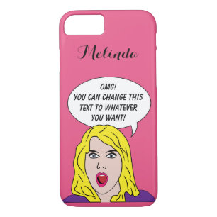 RETRO WOMAN with YOUR TEXT custom phone cases