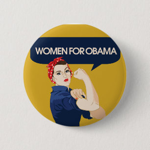 Retro Women for Obama 6 Cm Round Badge