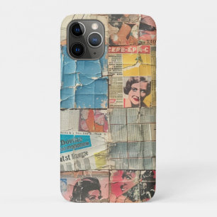Retro Women Newspaper Vintage Mosaic Pattern iPhone 11 Pro Case