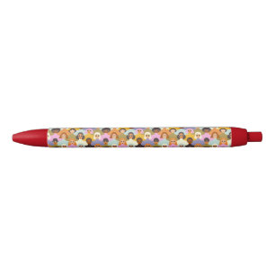 Retro Women of the World Pattern Black Ink Pen