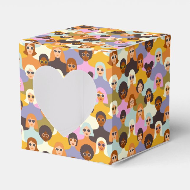 Retro Women of the World Pattern Favour Box (Front Side)