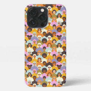 Retro Women of the World Pattern iPhone 13 Pro Case