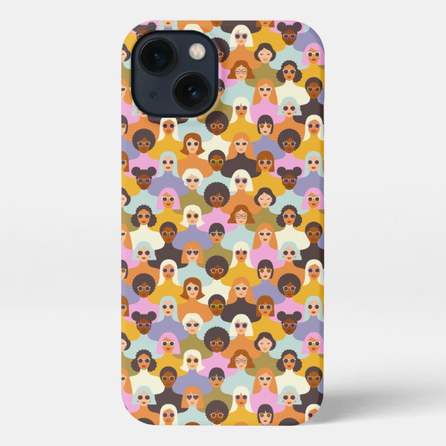 Retro Women of the World Pattern iPhone Case (Back)