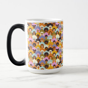 Retro Women of the World Pattern Magic Mug