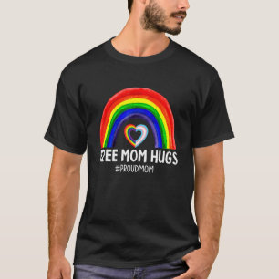 Retro Womens Free Mum Hugs Gay Rights Proud Mum Pr T-Shirt