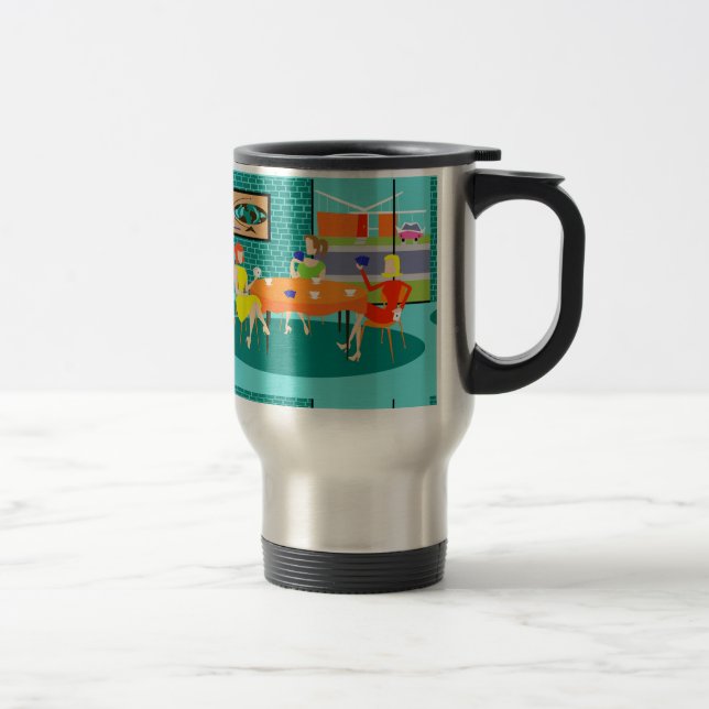 Retro Women's Weekly Card Game Travel Mug (Right)