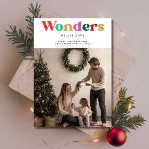 Retro Wonders Of His love Spiritual Christmas Holiday Card