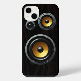 Retro Wood Grain Speaker Trio iPhone Case