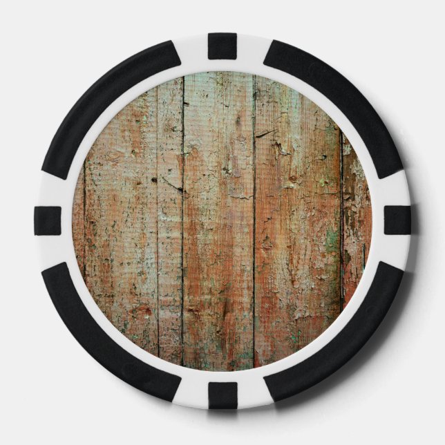 Retro Wood Wooden Texture Pattern Poker Chips (Front)
