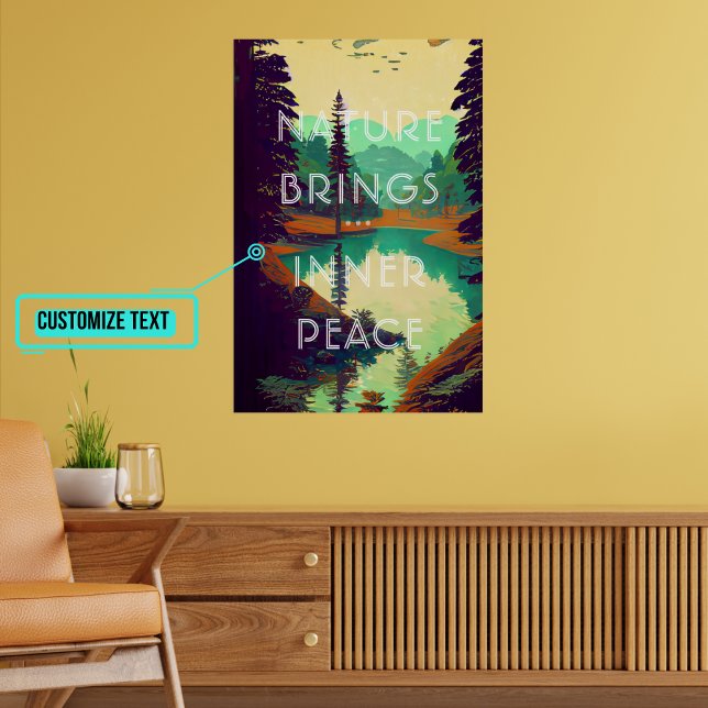 Retro Woods with Lake Landscape Poster (Please enjoy our design and see the others in the collection.)