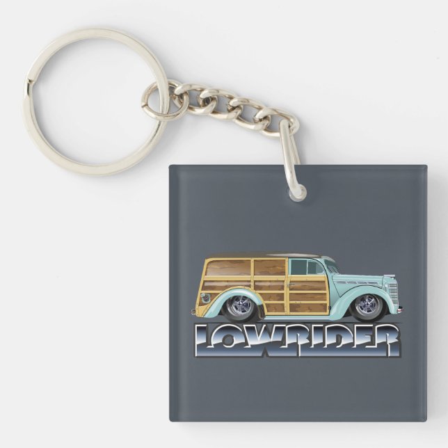 Retro Woody Lowrider Key Ring (Front)