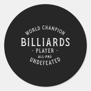 Retro World Champion Billiards  Classic Round Sticker