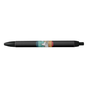 Retro World Map Black Ink Pen