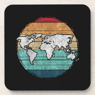 Retro World Map Coaster