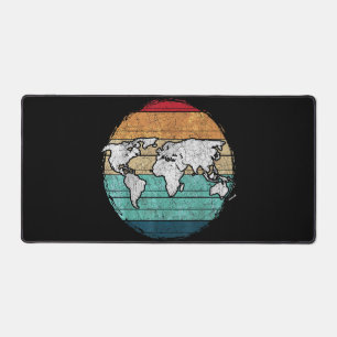 Retro World Map Desk Mat