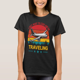 Retro World Traveller Plane Travel Enthusiast Trav T-Shirt