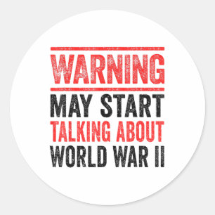 Retro World War Two Shirt Ww2 Shirt History Teache Classic Round Sticker