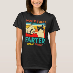 Retro Worlds Best Farter I Mean Father Best Cat Da T-Shirt