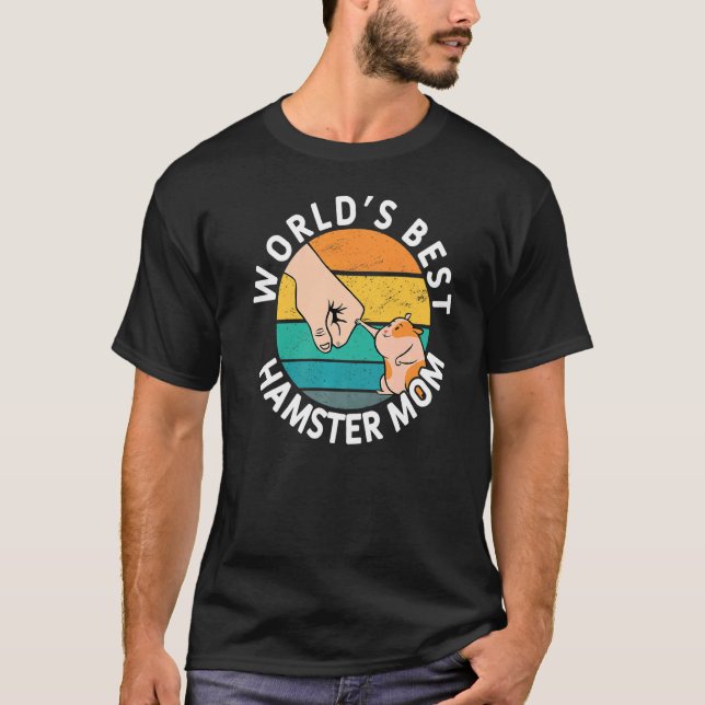 Retro World's Best Hamster Mum Cute Hamsters Anima T-Shirt (Front)