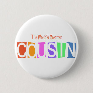 Retro World's Greatest Cousin 6 Cm Round Badge