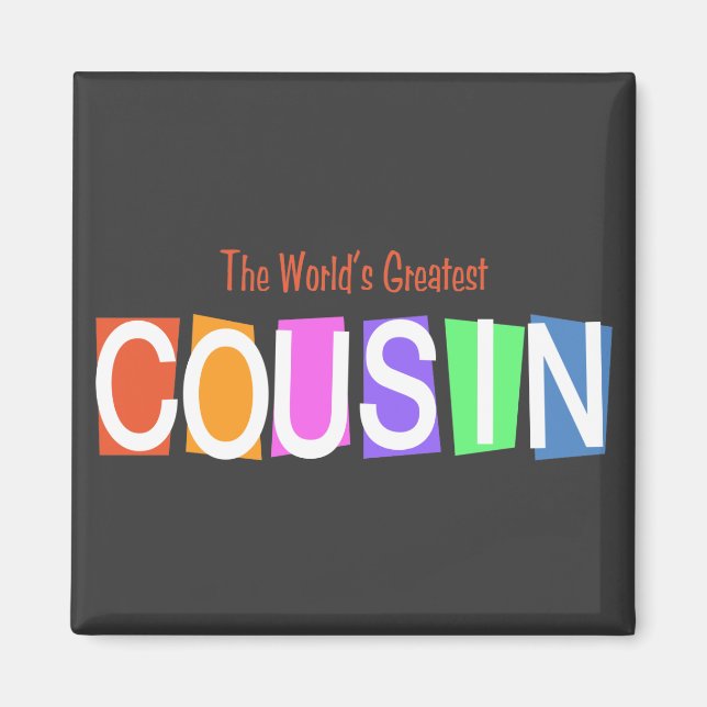 Retro World's Greatest Cousin Magnet (Front)