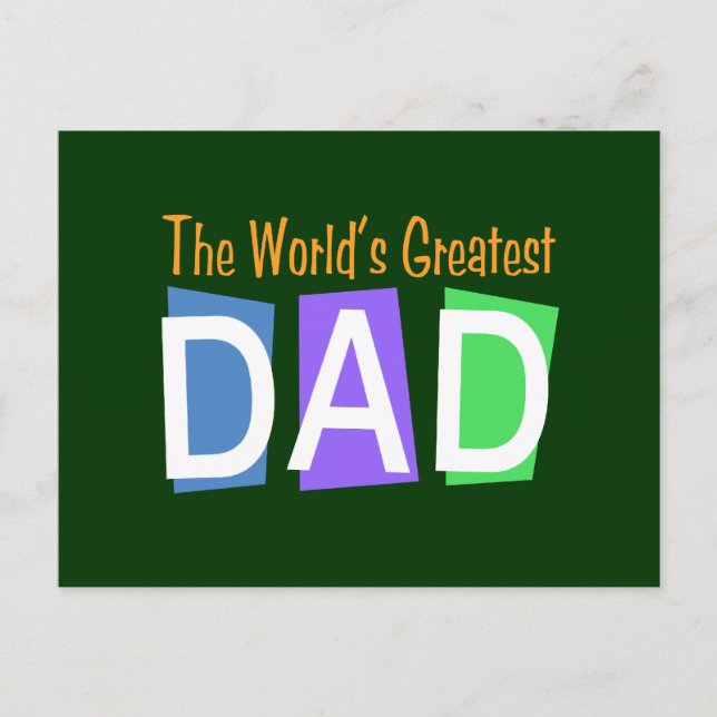 Retro World's Greatest Dad Postcard (Front)
