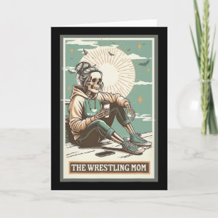 Retro Wrestling Mom Tarot Card Skeleton Mama Mothe
