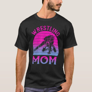 Retro Wrestling Mum Sports Mama Wrestler Mother's  T-Shirt