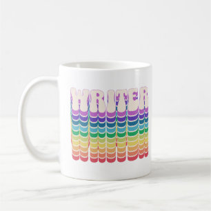 Retro Writer Rainbow Coffee Mug