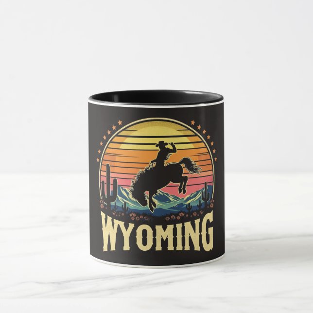 Retro Wyoming Cowboy Mug (Center)