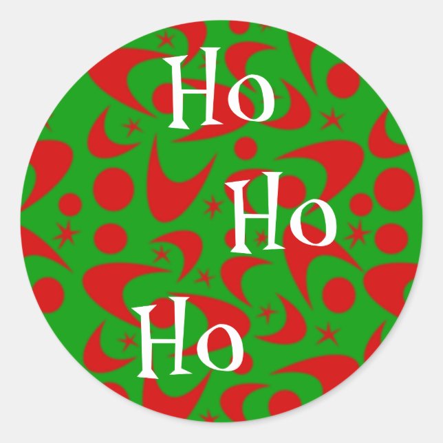 Retro Xmas Boomerangs Classic Round Sticker (Front)