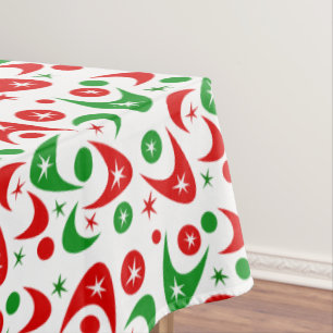 Retro Xmas Boomerangs Tablecloth