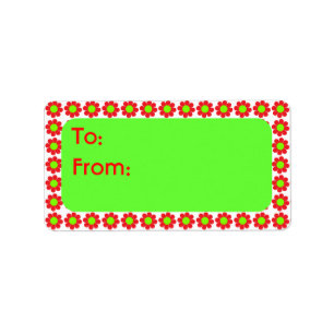 Retro Xmas Flower Power Label