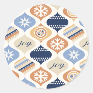 Retro Xmas Holiday Luxe Classic Round Sticker
