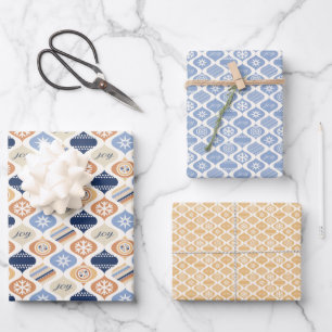 Retro Xmas Holiday Luxe (Mix) Wrapping Paper Sheet