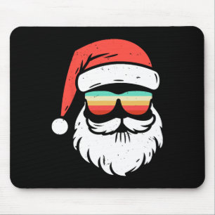 Retro Xmas In July Sungles Santa Summer Christmas Mouse Pad