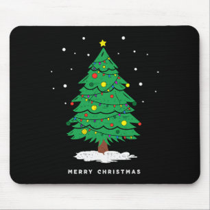 Retro Xmas Merry Christmas Tree Lights  Mouse Pad