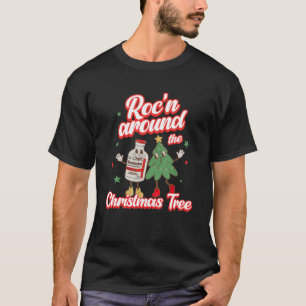 Retro Xmas Nursings Roc n Around The Christmas Tre T-Shirt