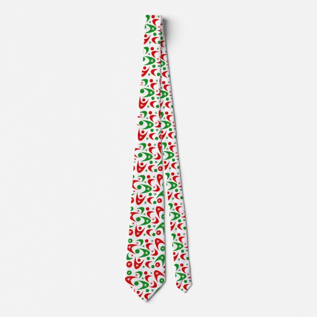 Retro Xmas Starbursts & Boomerangs Tie (Front)