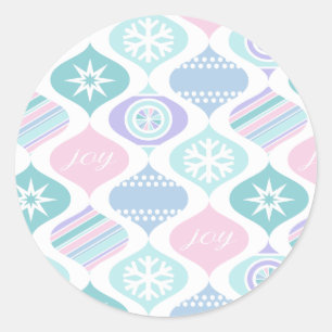 Retro Xmas Winter Pastel Classic Round Sticker