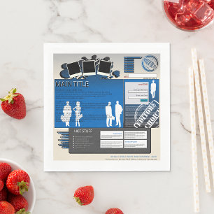 Retro Y2K Blue Grunge Website Layout Napkin