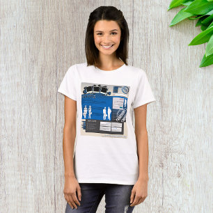 Retro Y2K Blue Grunge Website Layout T-Shirt