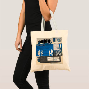 Retro Y2K Blue Grunge Website Layout Tote Bag