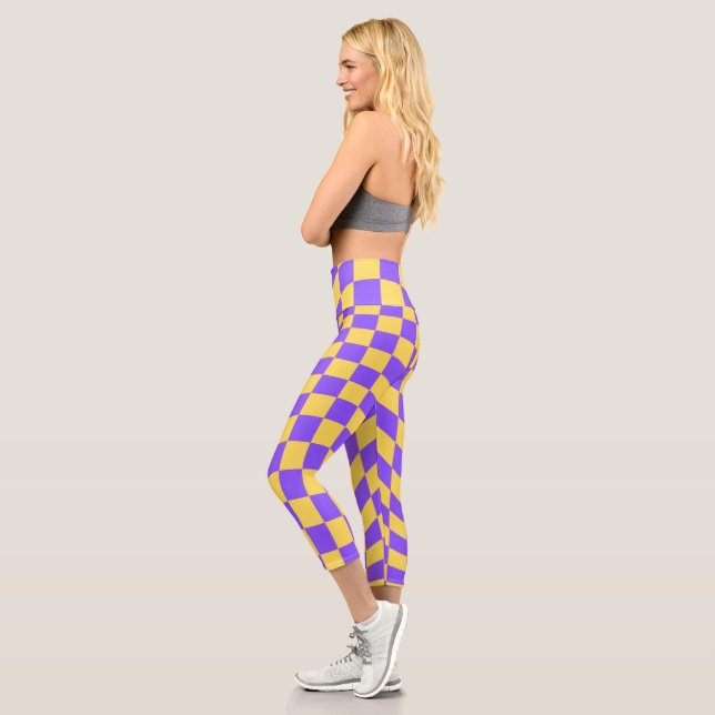  Retro Y2K Chequerboard  Capri Leggings (Left)