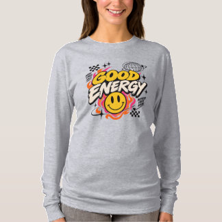 Retro Y2K Streetwear Good Energy Smiley Face Graph T-Shirt